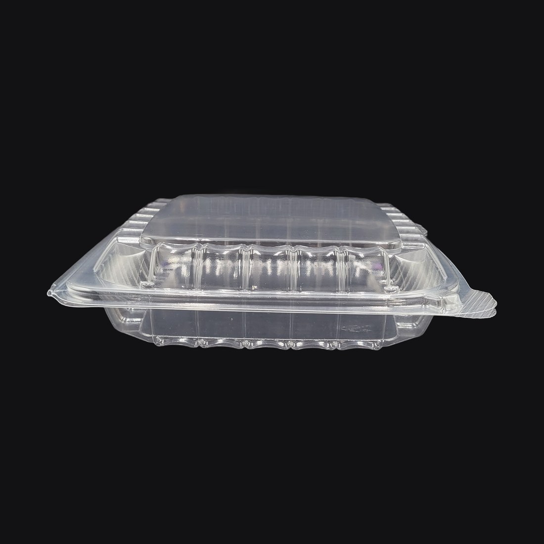 Hinged Clamshell 8"x8"x2", 1-Compartment, Clear