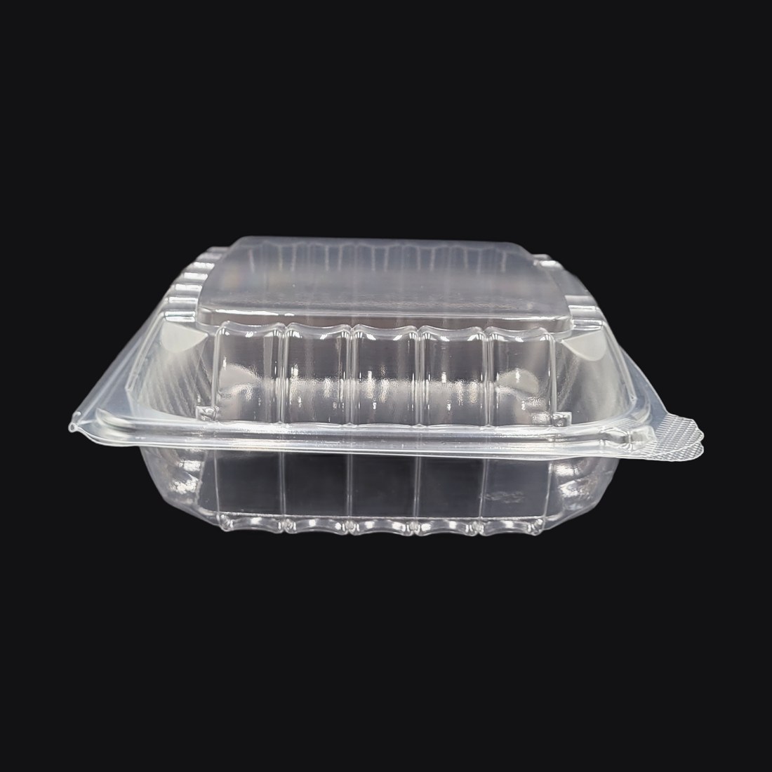 Hinged Clamshell 8"x8"x3", 1-Compartment, Clear