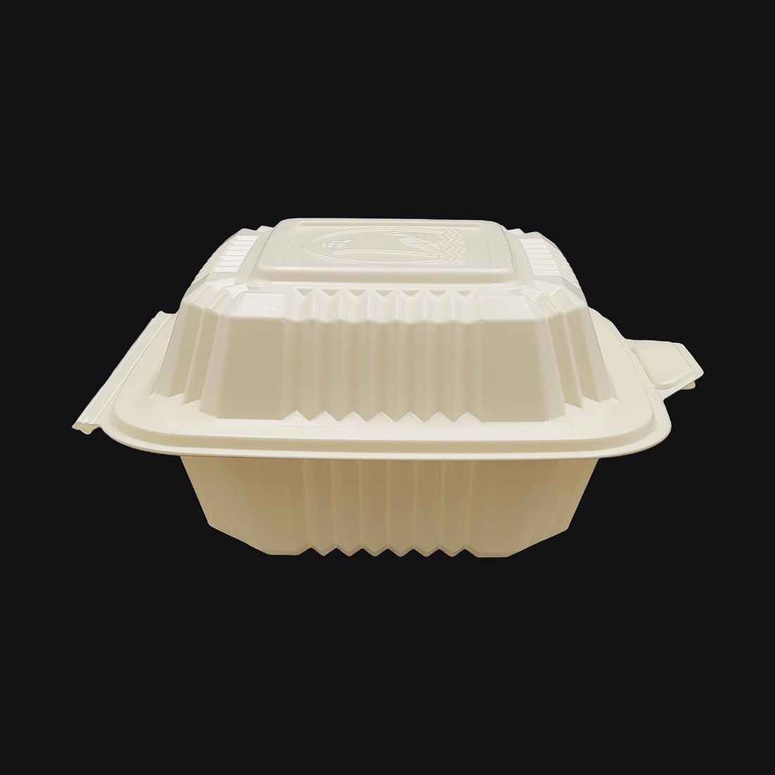 Hinged Clamshell 6"x6"x3", 1-Compartment, White PP