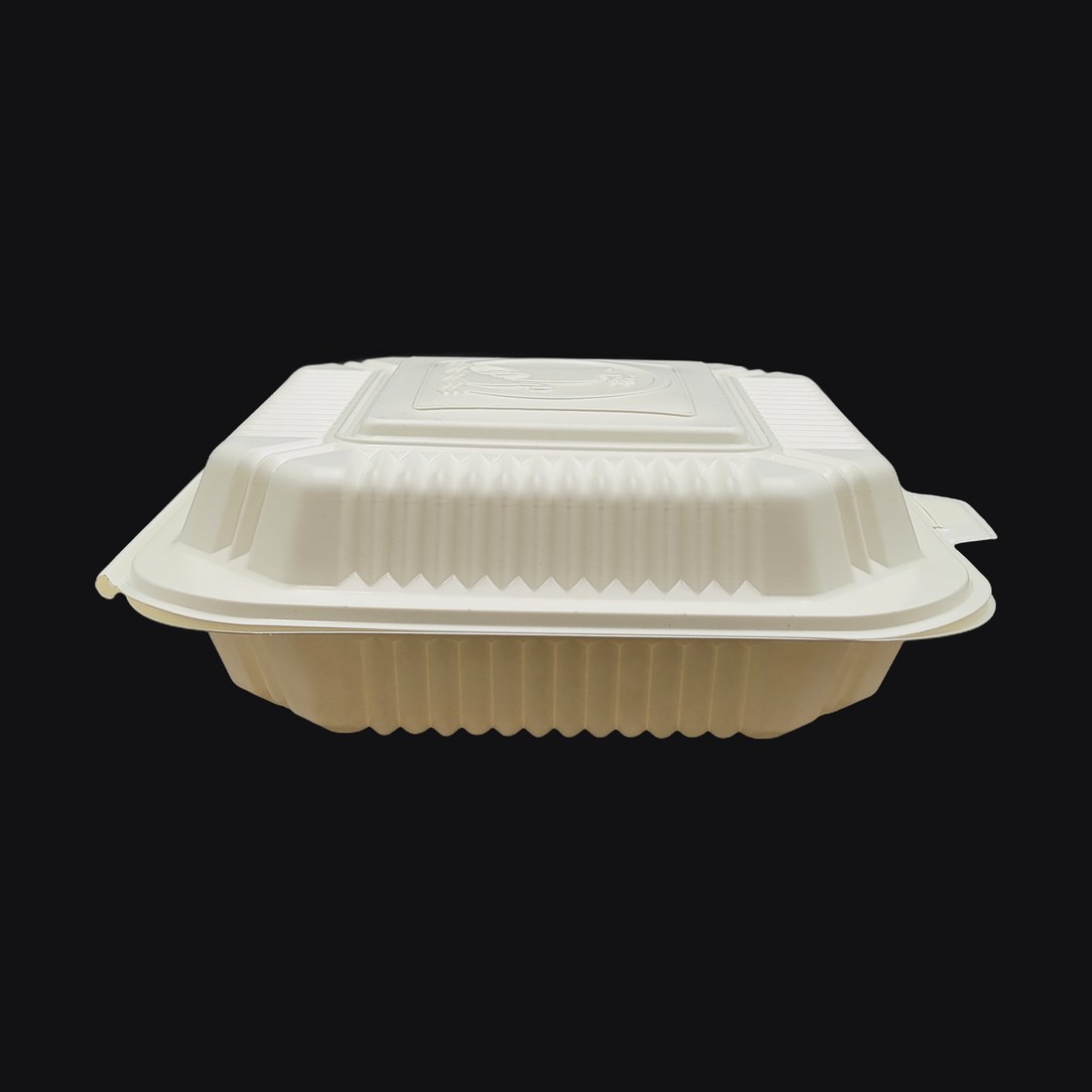 Hinged Clamshell 8"x8"x2.25", 1-Compartment, White PP