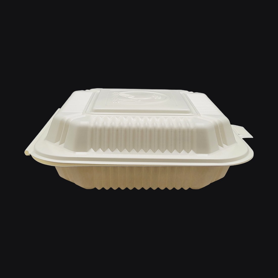 Hinged Clamshell 8"x8"x2.25", 1-Compartment, White PP (Style 2)
