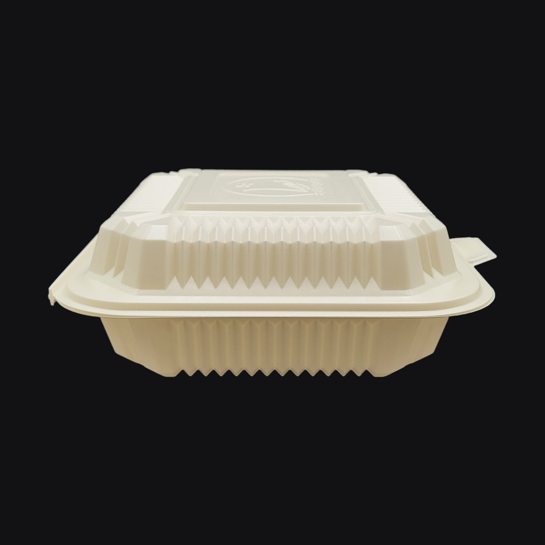 Hinged Clamshell 8"x8"x3", 1-Compartment, White PP