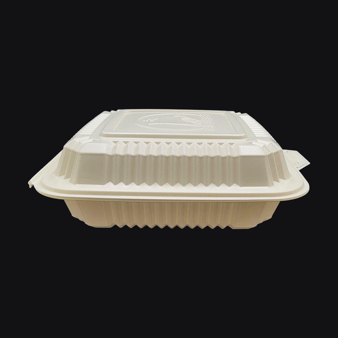 Hinged Clamshell 9"x9"x2.25", 1-Compartment, White PP
