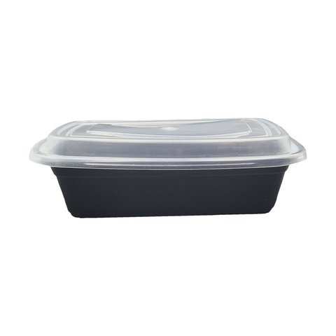 Rectangular Container 38 oz, with Lid, Black